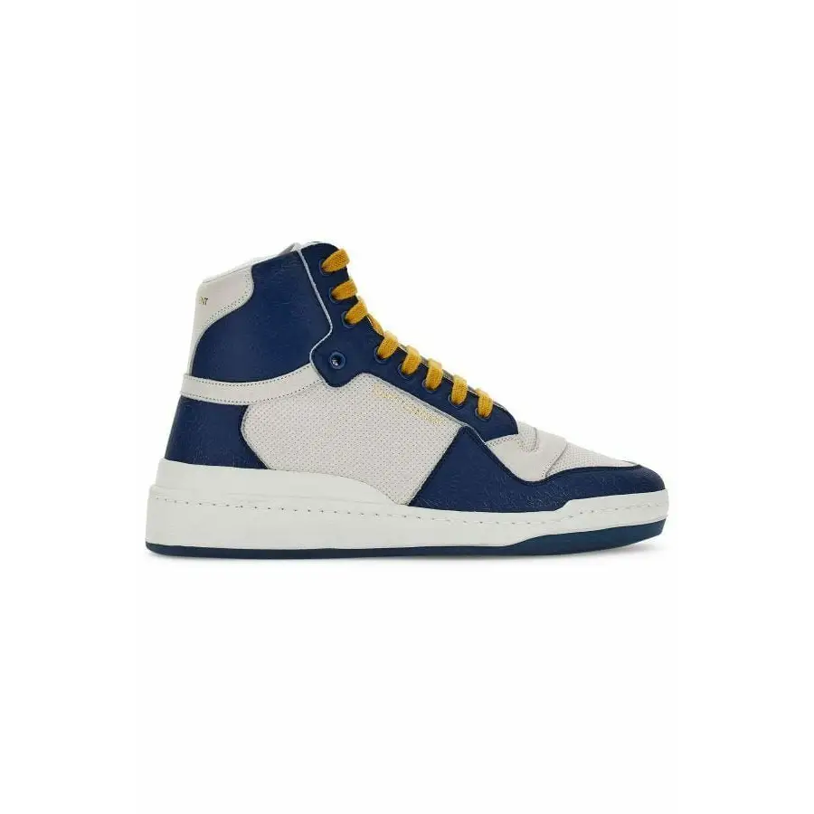 Saint Laurent Erhöhen Sie Ihren Stil mit blauen Luxus-Sneakers in mittlerer Höhe