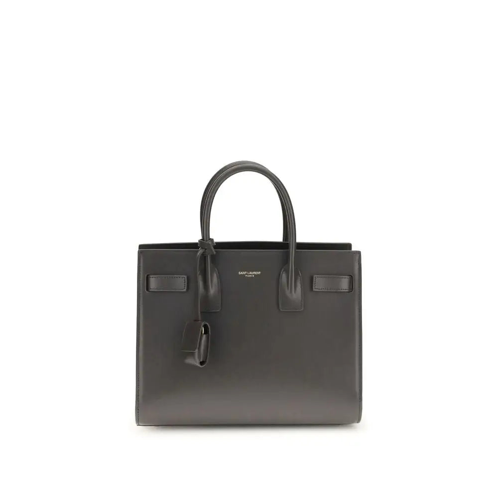 Saint Laurent Graue Kalbshaut Bos Taurus Schultertasche