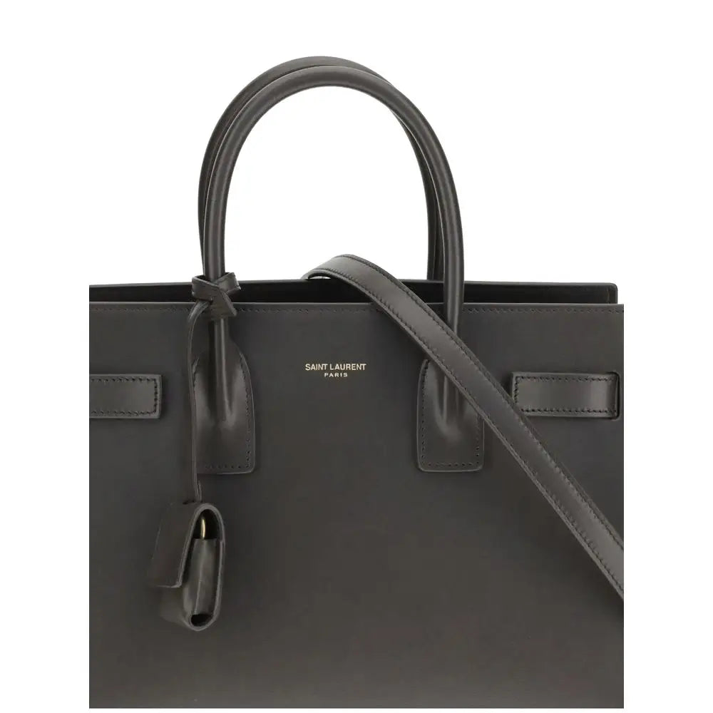 Saint Laurent Graue Kalbshaut Bos Taurus Schultertasche