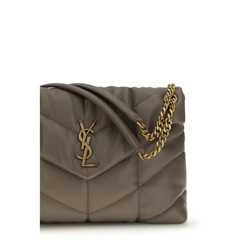 Saint Laurent Graue Lammleder-Schultertasche