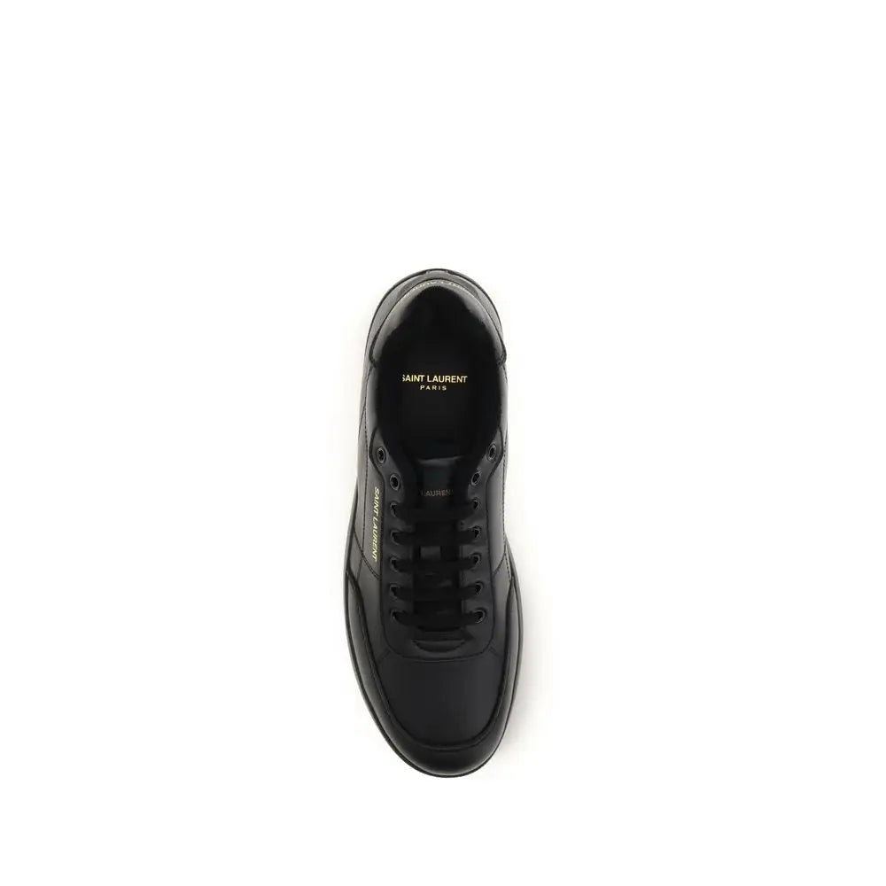 Saint Laurent Schwarze Bos Taurus Kalbsleder Low-Top-Sneaker