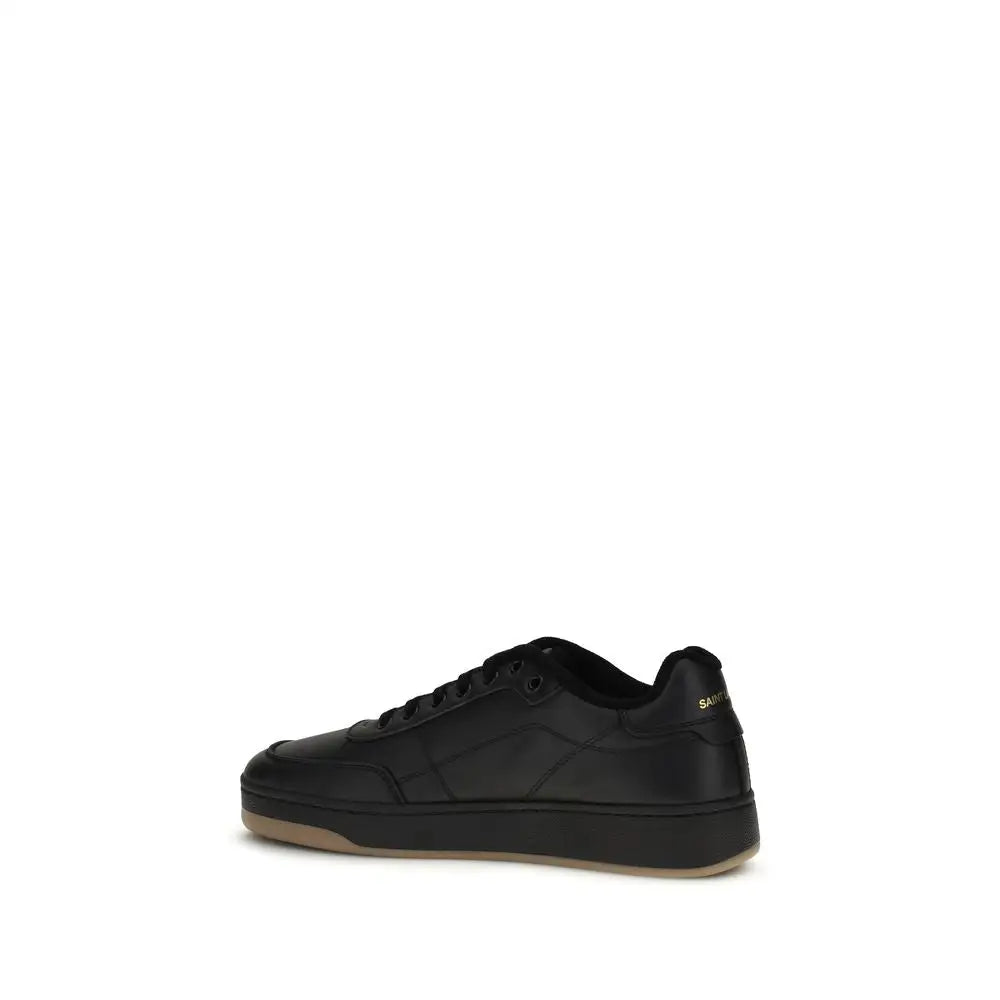 Saint Laurent Schwarze Bos Taurus Kalbsleder Low-Top-Sneaker