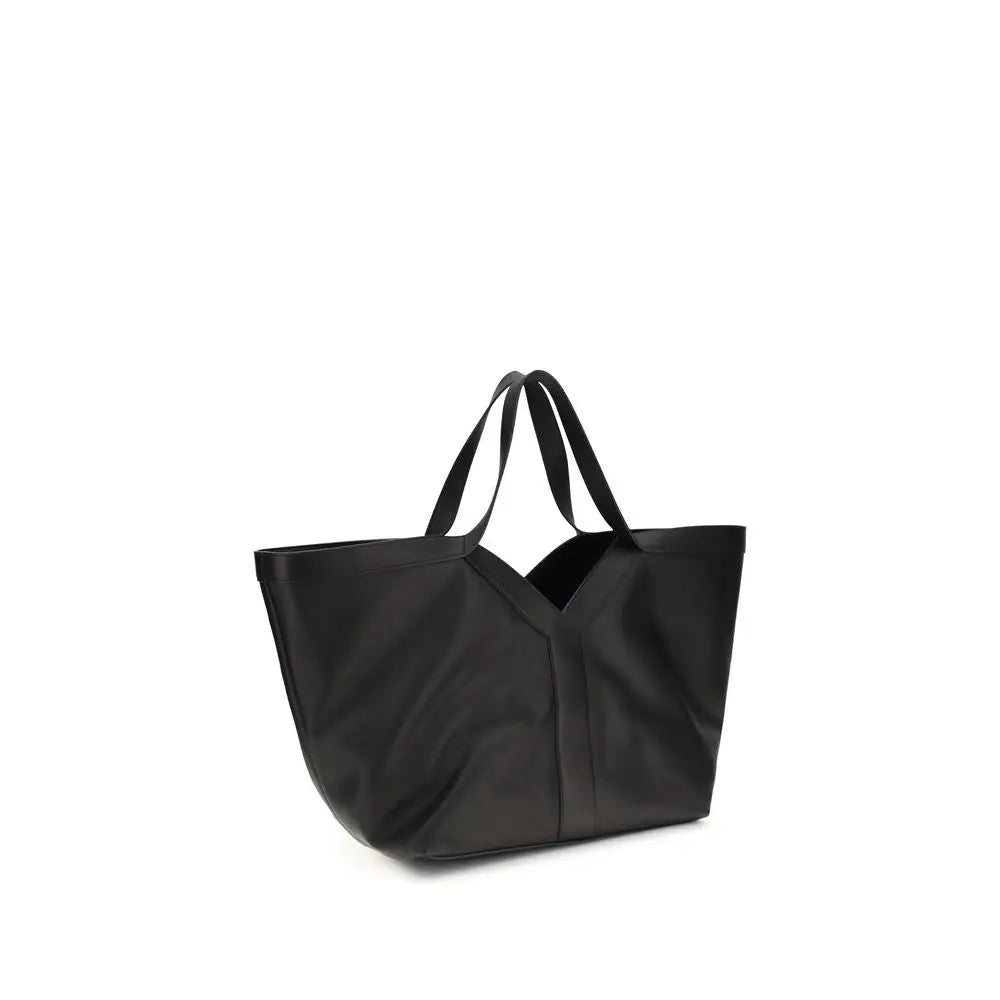 Saint Laurent Schwarze Bos Taurus Kalbsleder Schultertasche