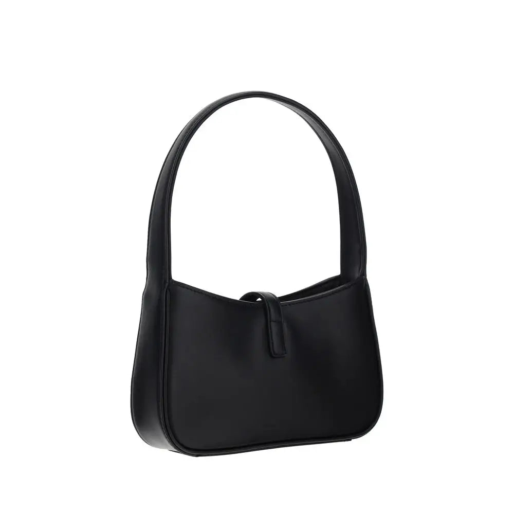 Saint Laurent Schwarze Bos Taurus Kalbsleder Schultertasche