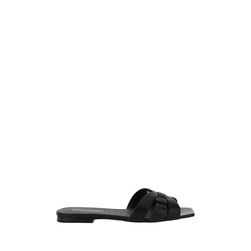 Saint Laurent Schwarze Kalbshaut Bos Taurus Sandalen - EU37/US7