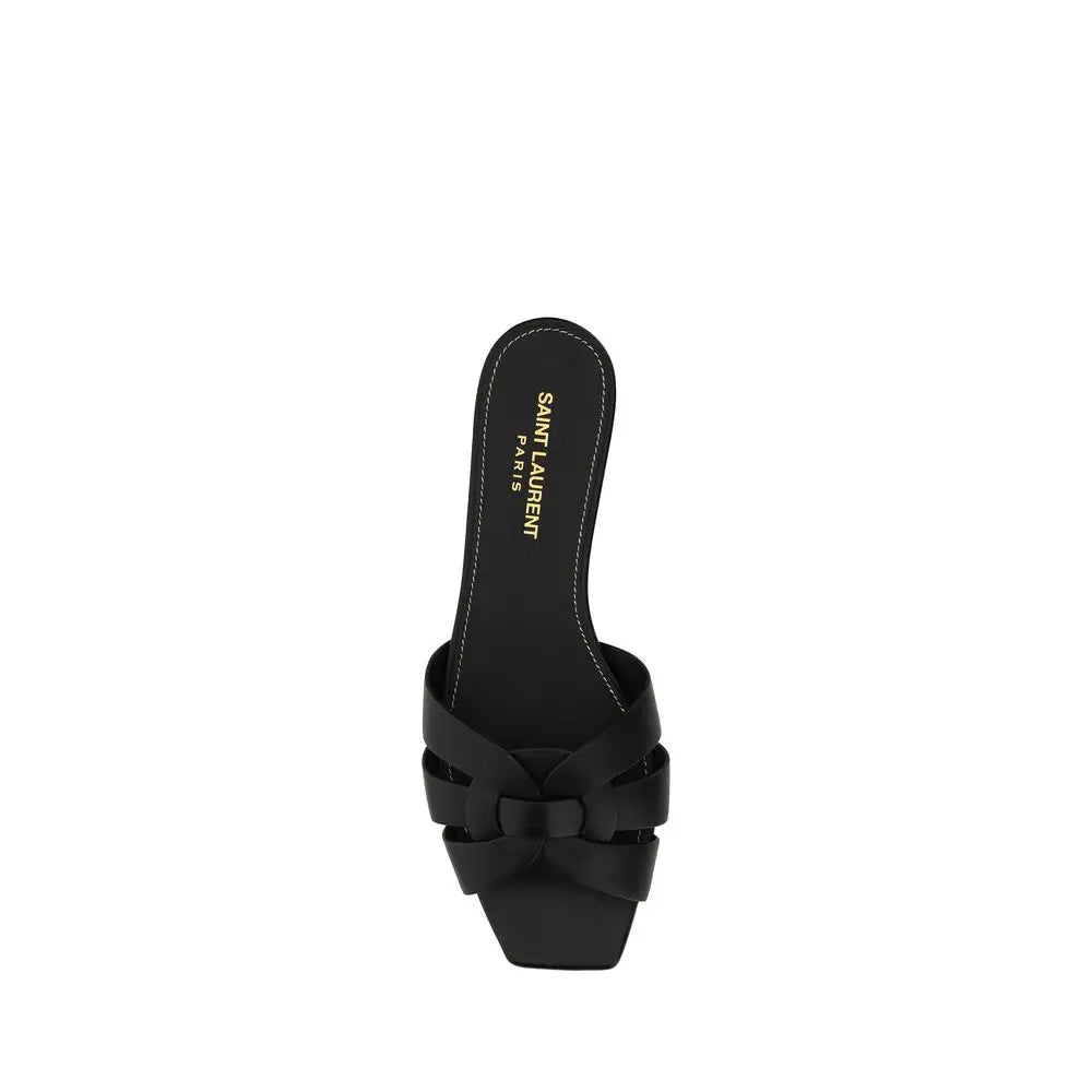 Saint Laurent Schwarze Kalbshaut Bos Taurus Sandalen - EU37/US7