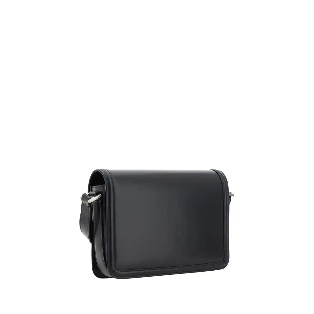 Saint Laurent Schwarze Kalbshaut Bos Taurus Schultertasche