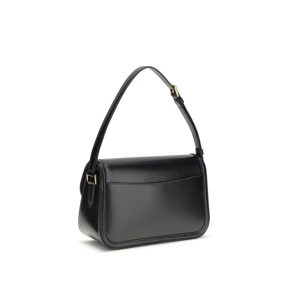 Saint Laurent Schwarze Kalbshaut Bos Taurus Schultertasche