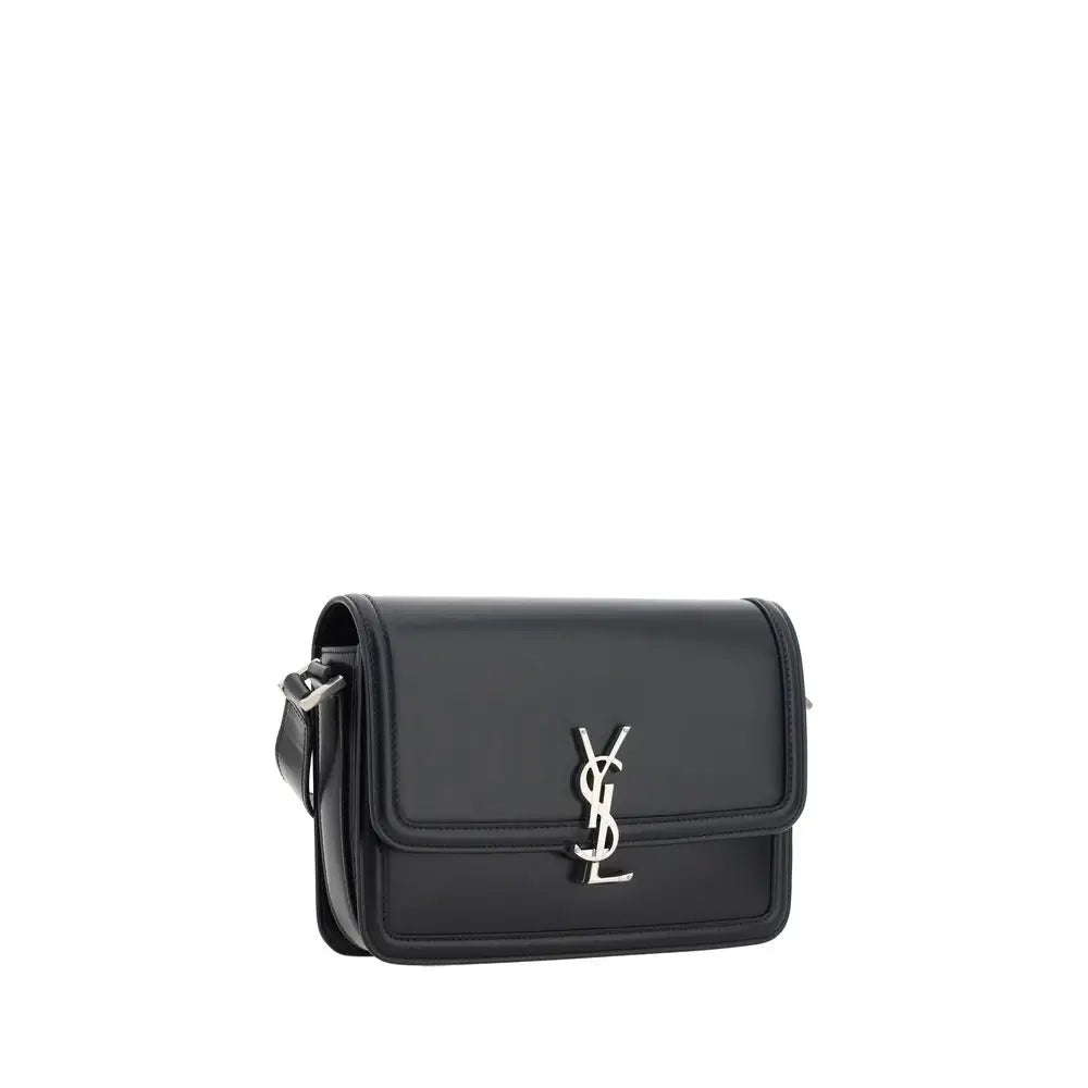 Saint Laurent Schwarze Kalbshaut Bos Taurus Schultertasche