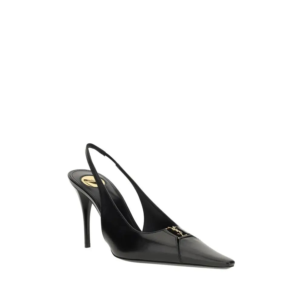 Saint Laurent Schwarze Kalbsleder-Bos-Taurus-Pumps mit hohem Absatz - EU38/US8
