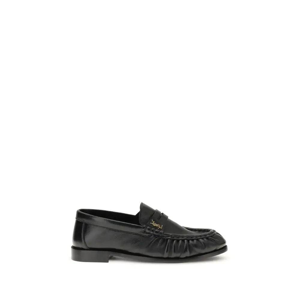 Saint Laurent Schwarze Lammleder Loafer Ovis Aries Aries - EU40/US10