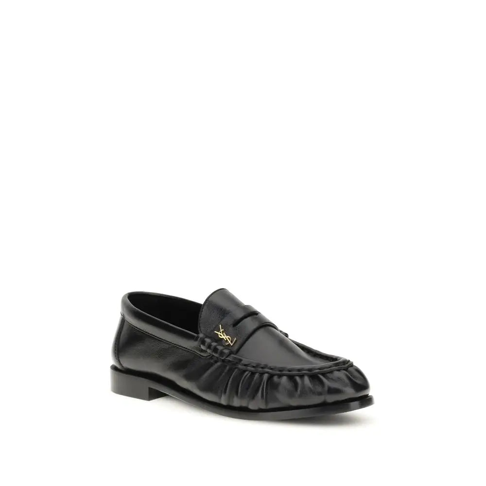 Saint Laurent Schwarze Lammleder Loafer Ovis Aries Aries - EU40/US10