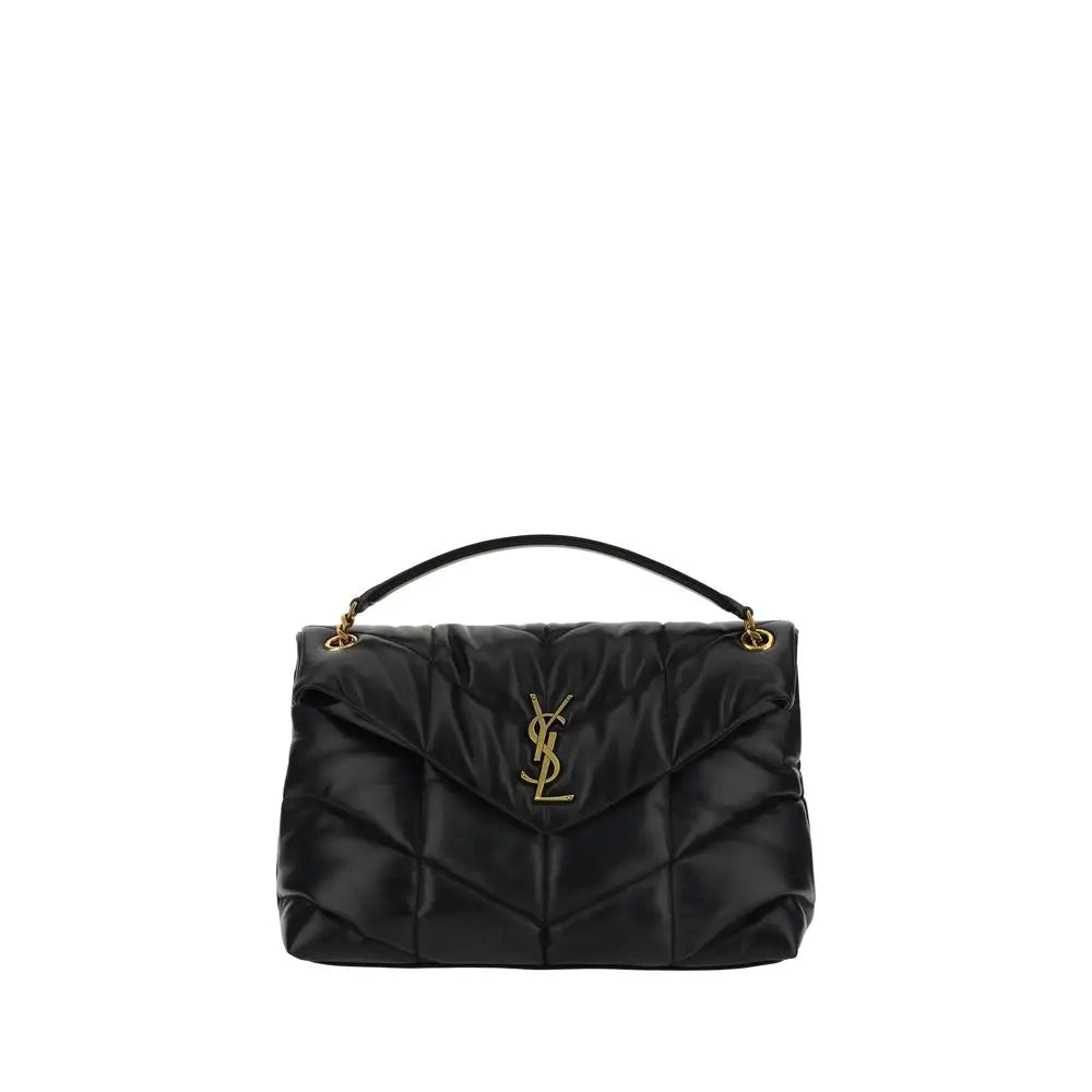 Saint Laurent Schwarze Lammleder-Schultertasche