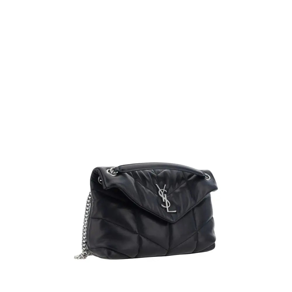 Saint Laurent Schwarze Lammleder Schultertasche Ovis Aries Aries