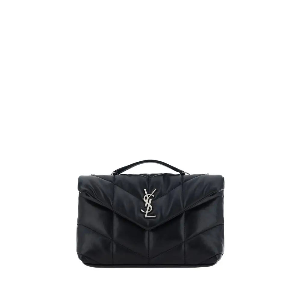 Saint Laurent Schwarze Lammleder Schultertasche Ovis Aries Aries