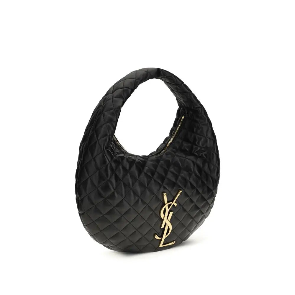 Saint Laurent Schwarze Lammleder Schultertasche Ovis Aries Aries