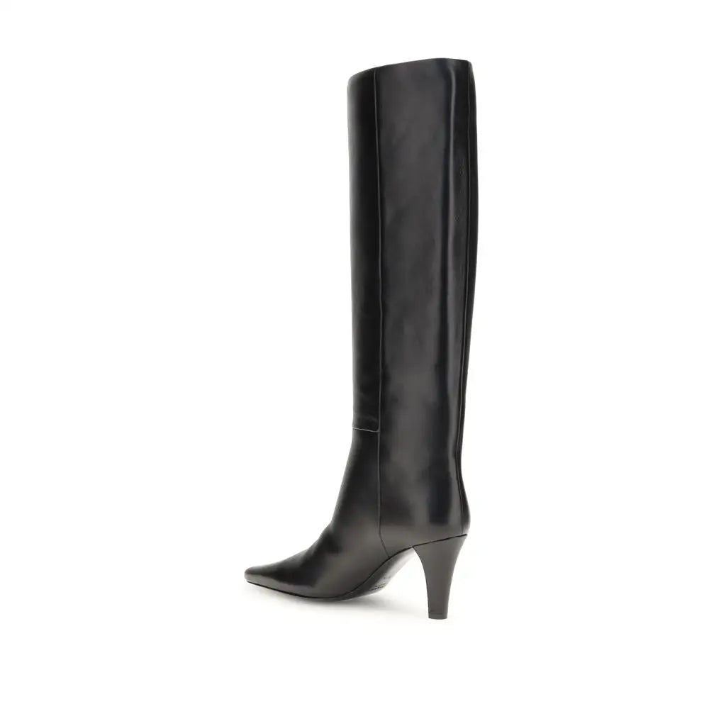 Saint Laurent Schwarze Lederstiefel