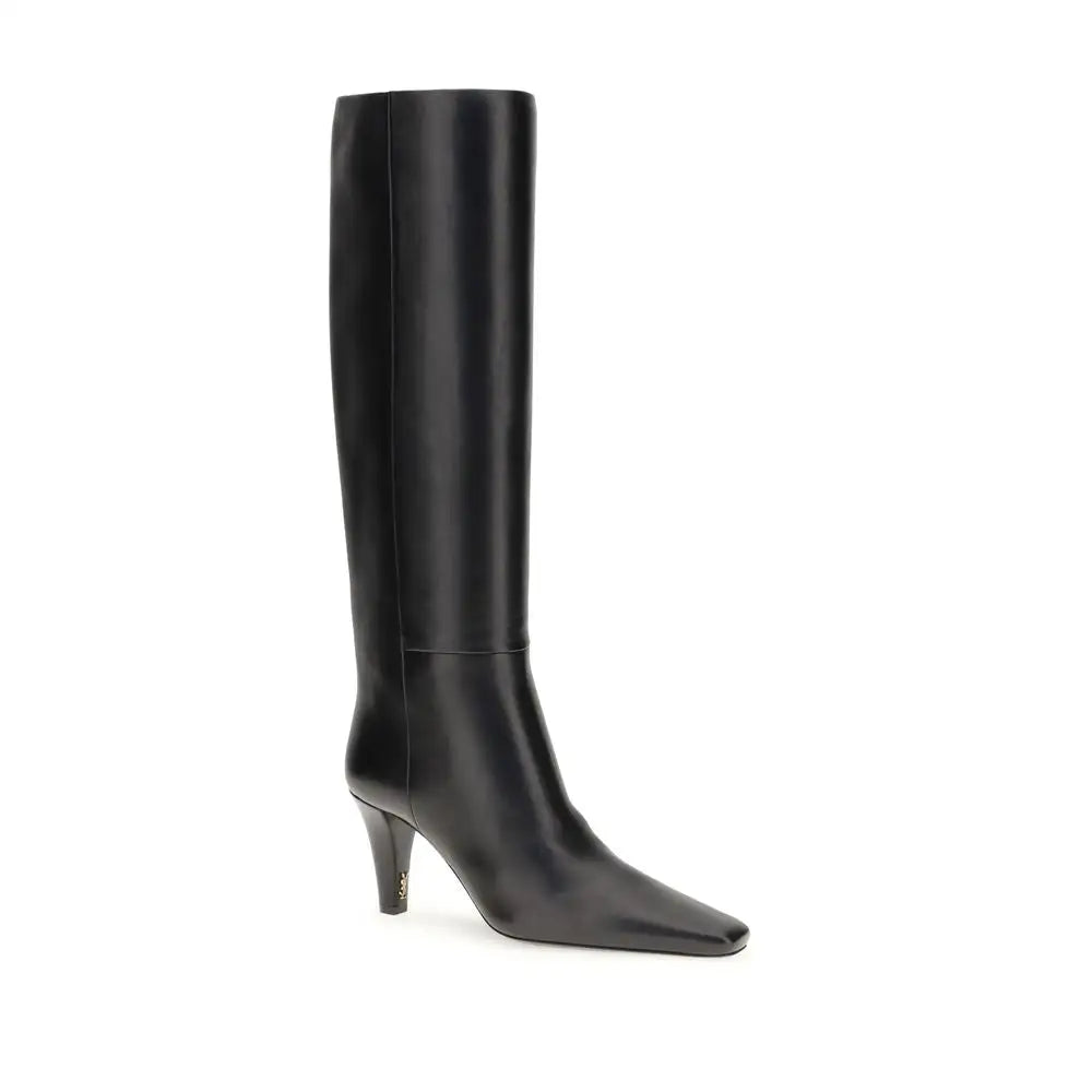 Saint Laurent Schwarze Lederstiefel - EU37.5/US7.5
