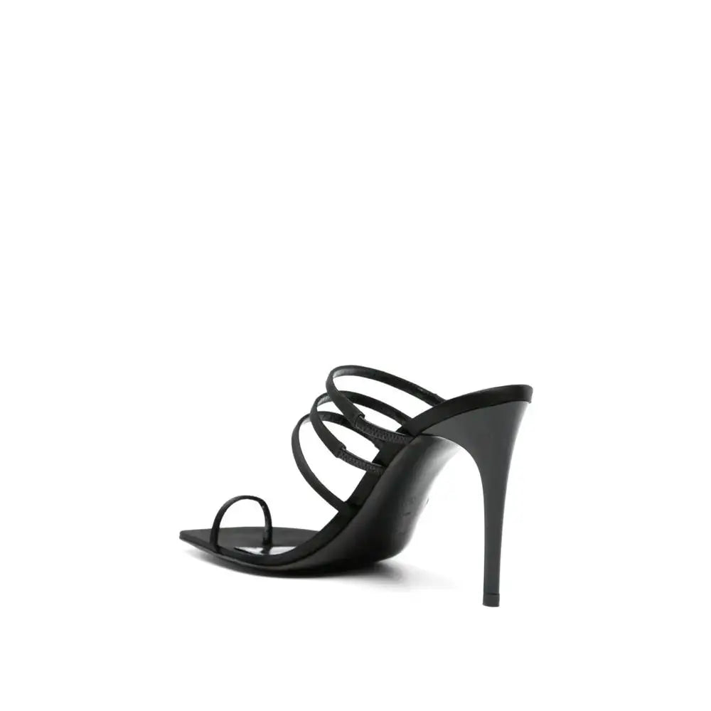 Saint Laurent Schwarze Stilettosandalen aus Seide - EU36.5/US6.5