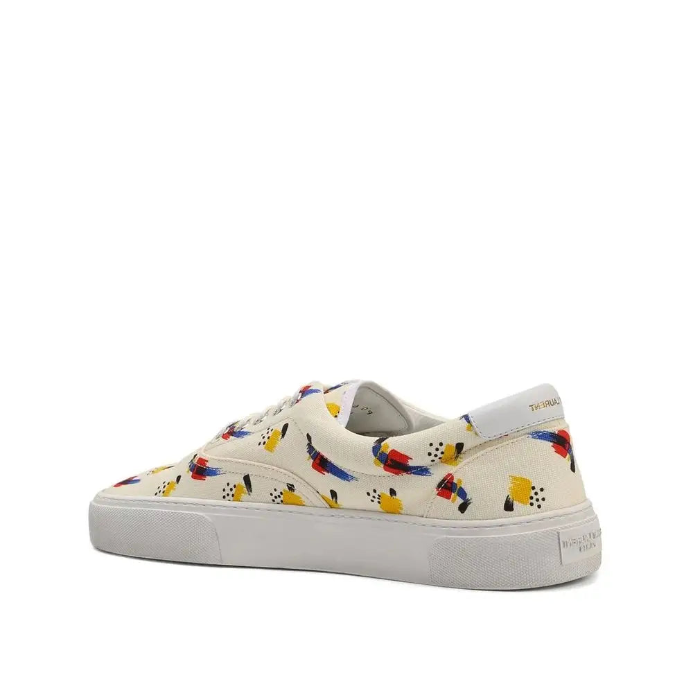 Saint Laurent Weiße Canvas Low-Top-Sneaker - EU41/US8