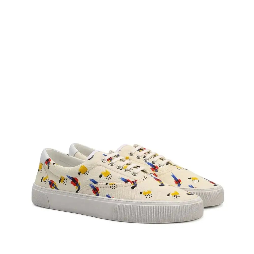 Saint Laurent Weiße Canvas Low-Top-Sneaker - EU41/US8