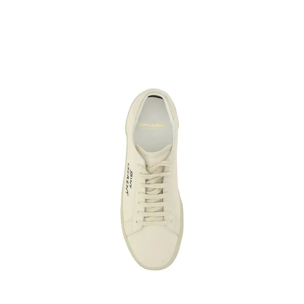 Saint Laurent Weiße Gummisohle Sneakers mit niedrigem Schaft - EU37.5/US7.5