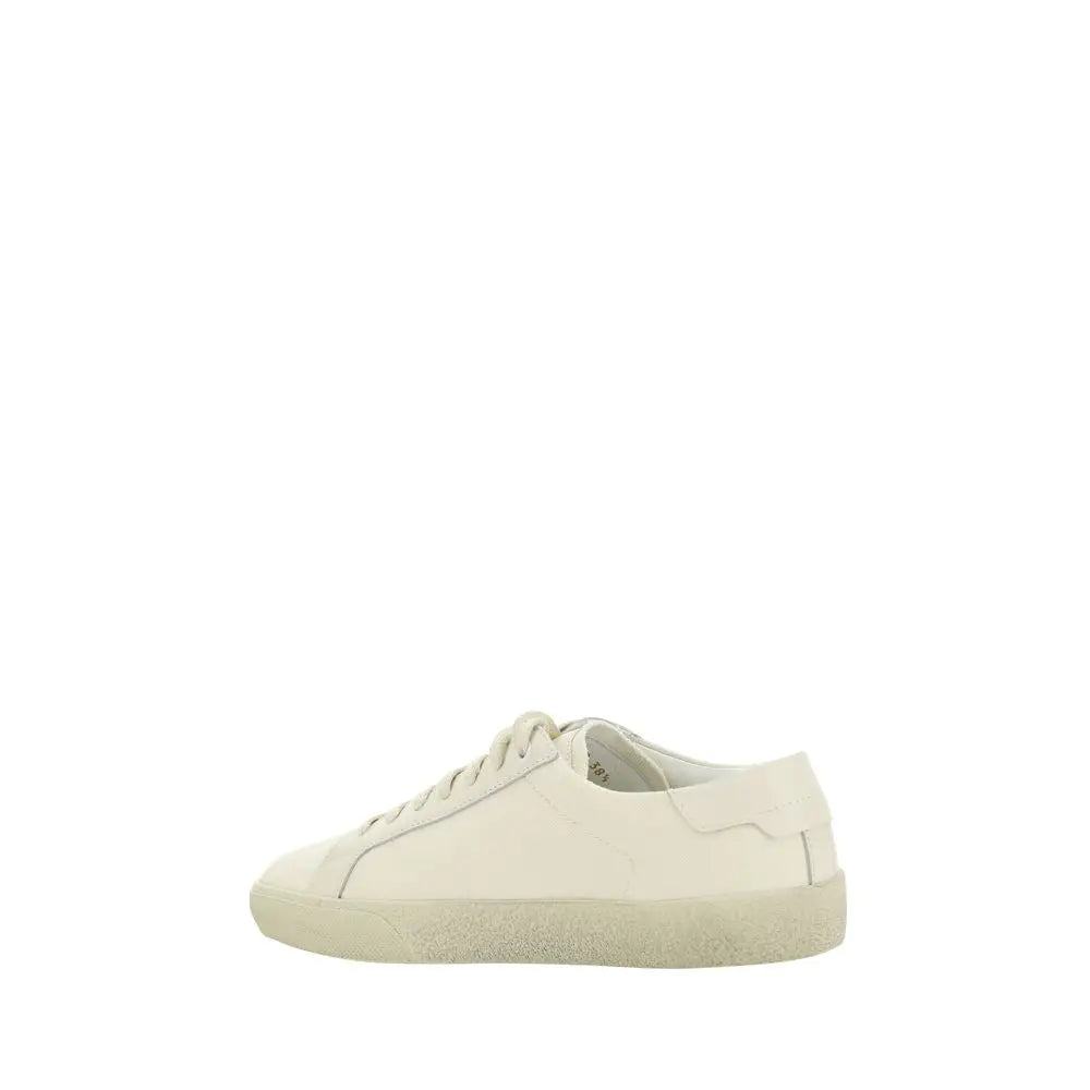 Saint Laurent Weiße Gummisohle Sneakers mit niedrigem Schaft