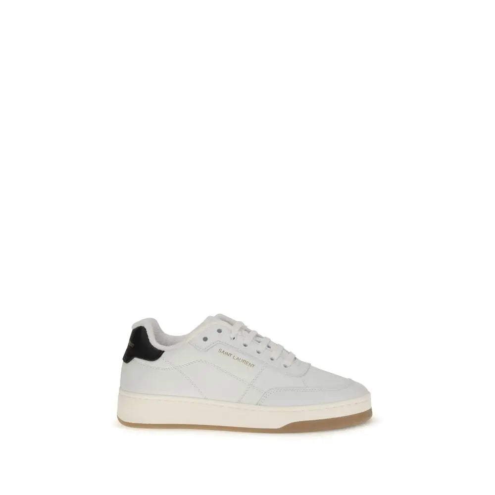 Saint Laurent Weiße Kalbshaut Bos Taurus Sneakers mit niedrigem Schaft