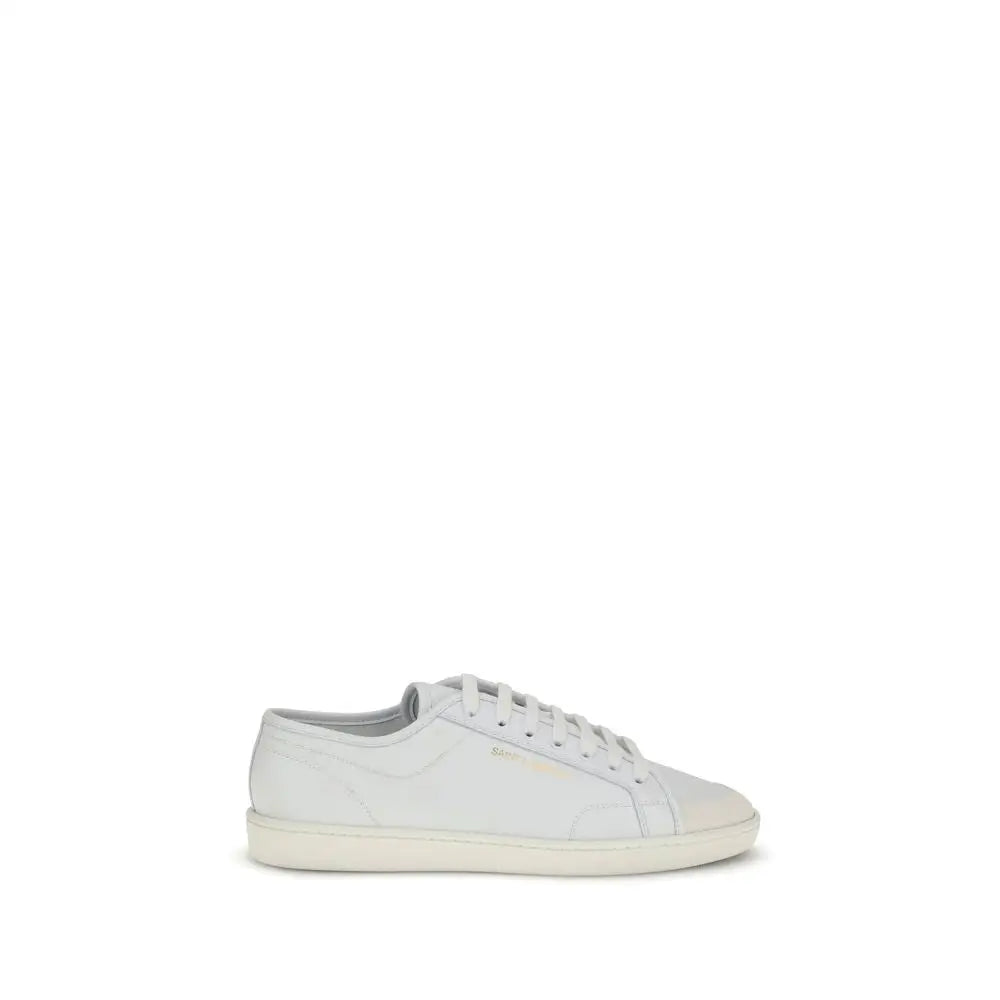 Saint Laurent Weiße Kalbshaut Bos Taurus Sneakers mit niedrigem Schaft