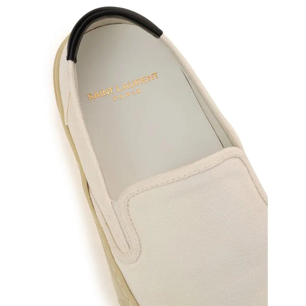 Saint Laurent Weiße Low-Top Sneaker aus Baumwolle - EU35.5/US5.5