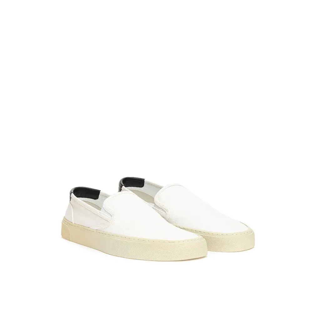 Saint Laurent Weiße Low-Top Sneaker aus Baumwolle - EU35.5/US5.5