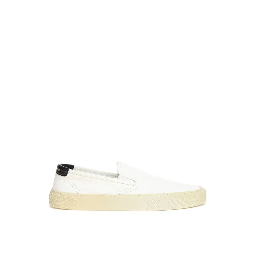 Saint Laurent Weiße Low-Top Sneaker aus Baumwolle - EU35.5/US5.5