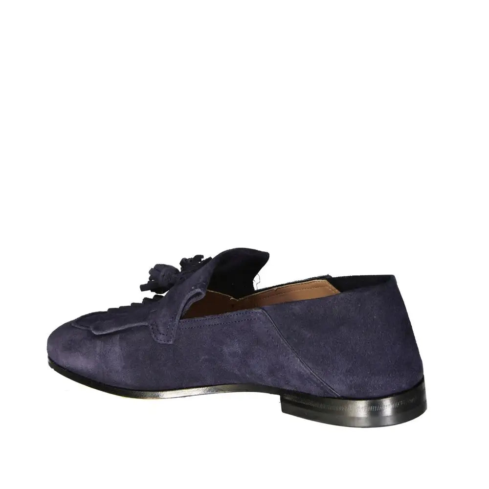 Salvatore Ferragamo Blaue Kalbsleder-Slipper - EU39.5/US6.5