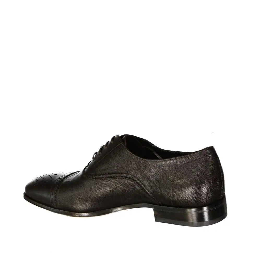 Salvatore Ferragamo Braune Oxford- und Derby-Schuhe aus Kalbsleder - EU41.5/US8.5