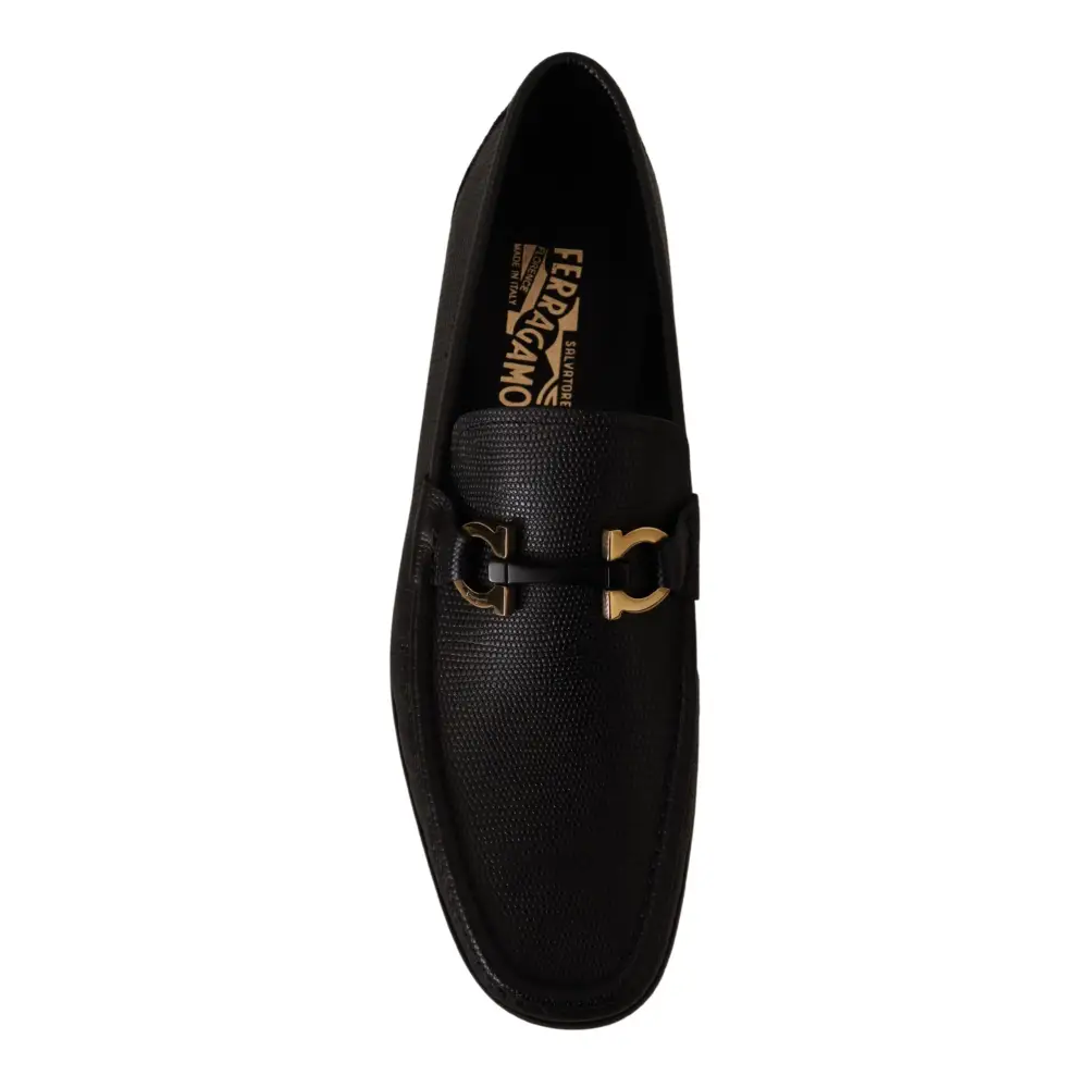 Salvatore Ferragamo Elegante Loafers aus schwarzem Kalbsleder