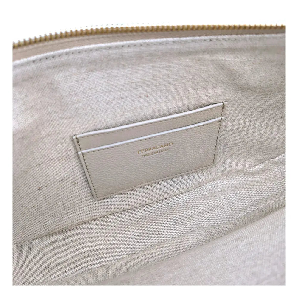 Salvatore Ferragamo Graue Leder-Umhängetasche