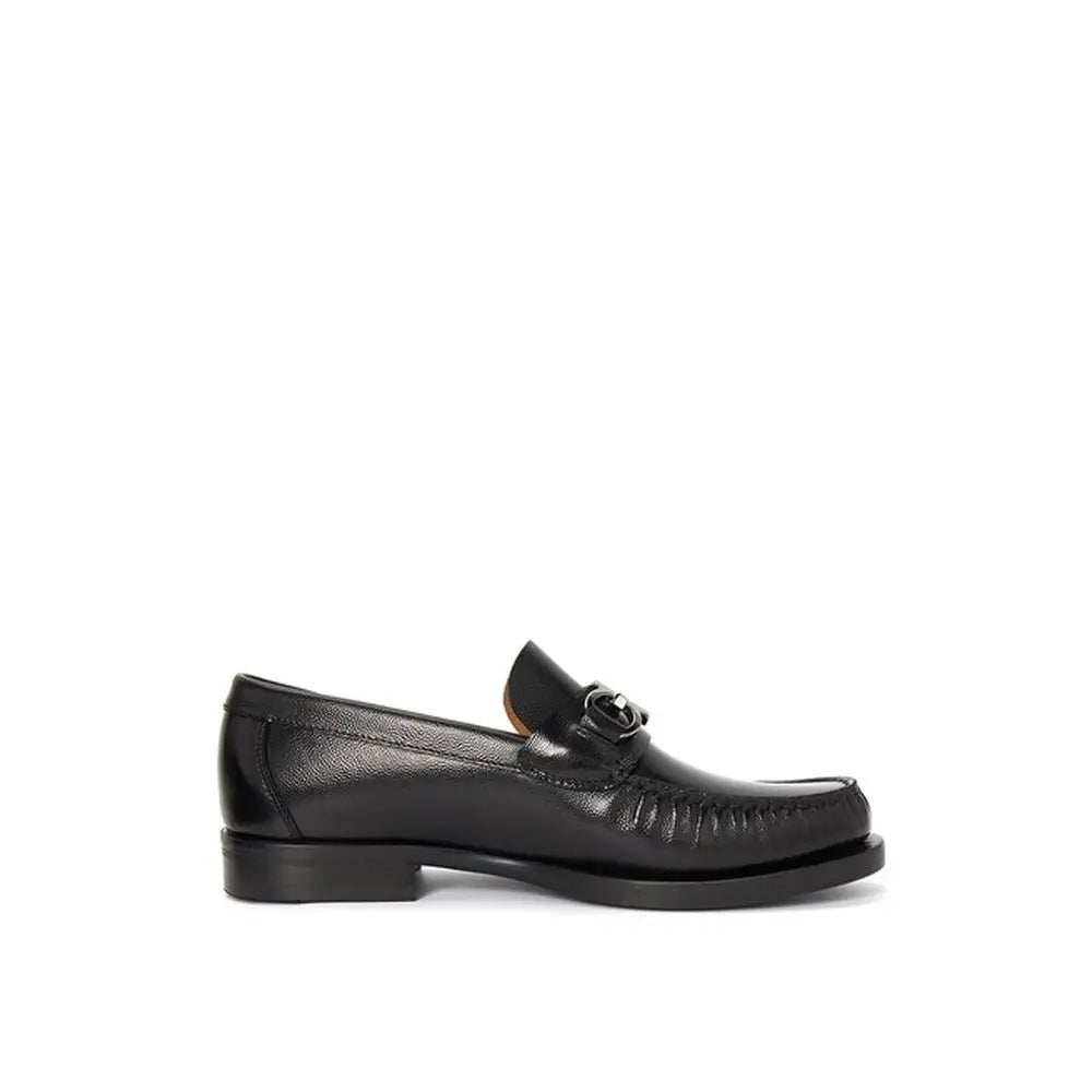 Salvatore Ferragamo Schwarze Kalbsleder-Slipper - EU41/US8