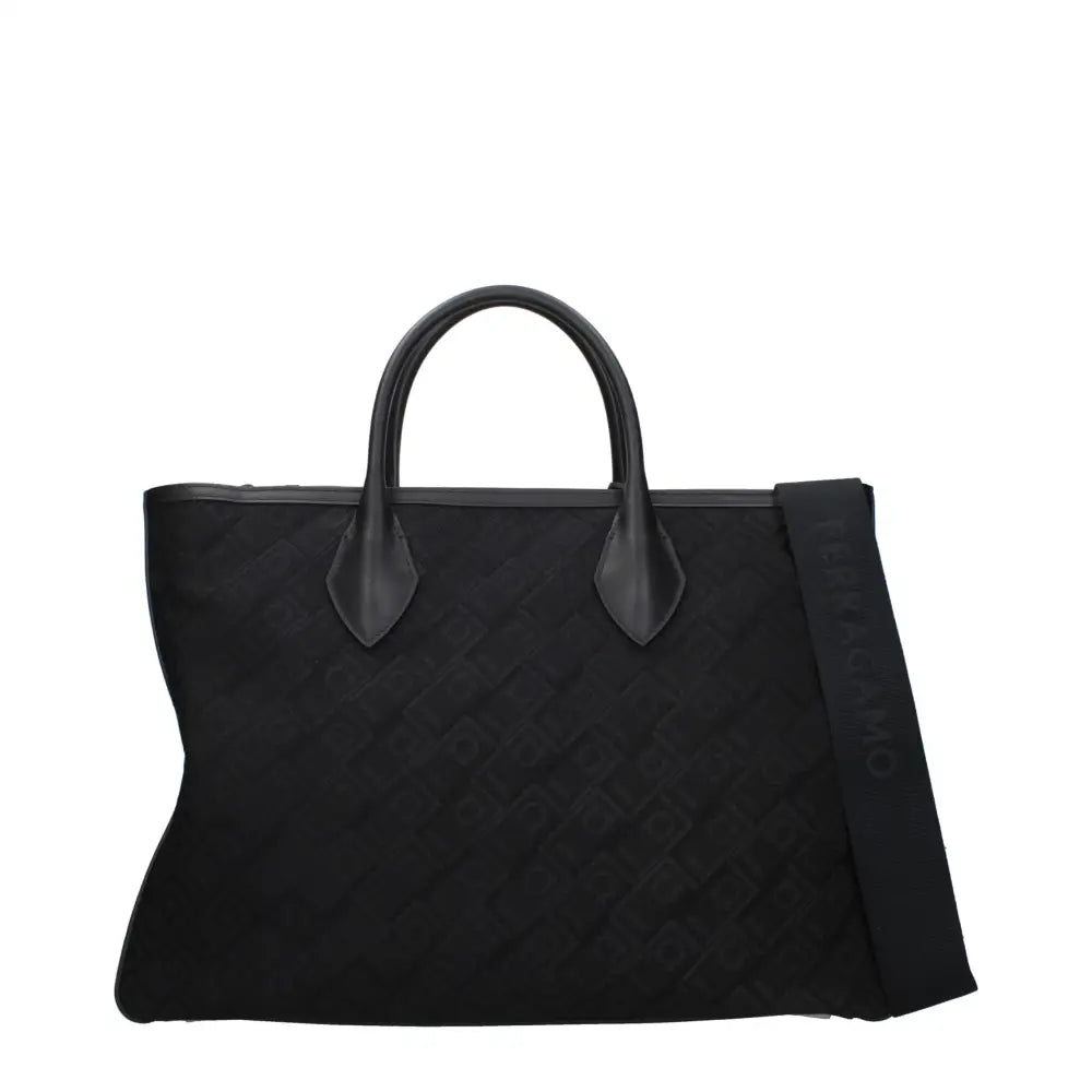 Salvatore Ferragamo Schwarze Stoffhandtasche