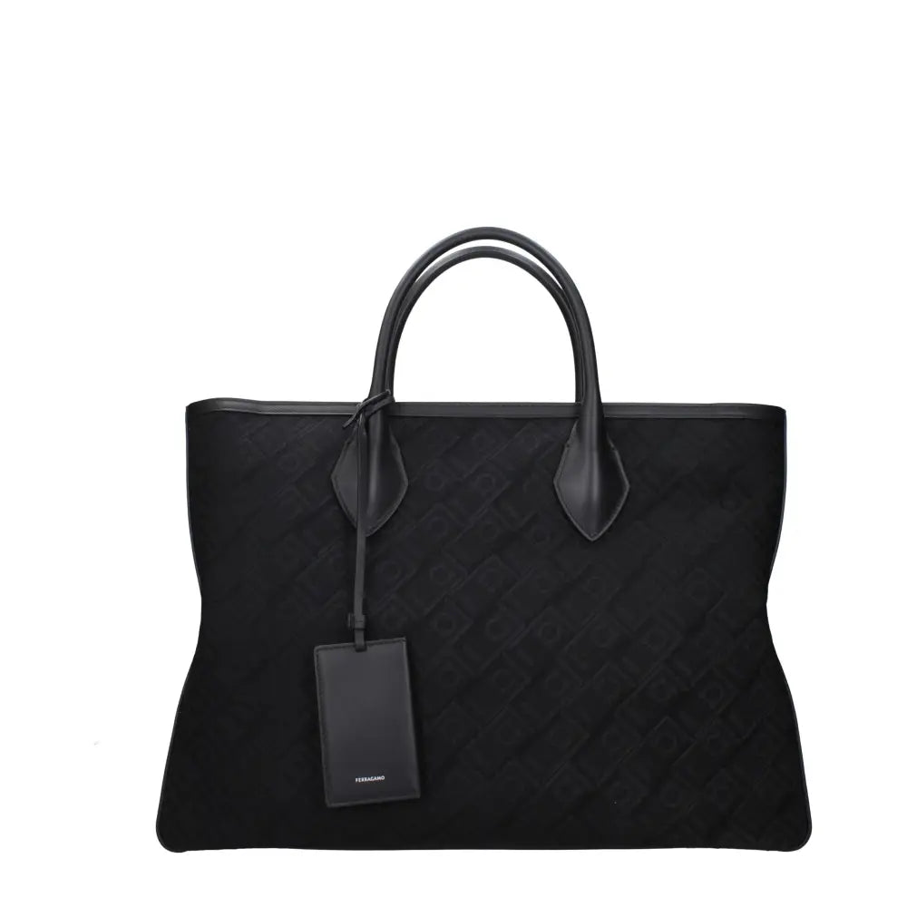 Salvatore Ferragamo Schwarze Stoffhandtasche