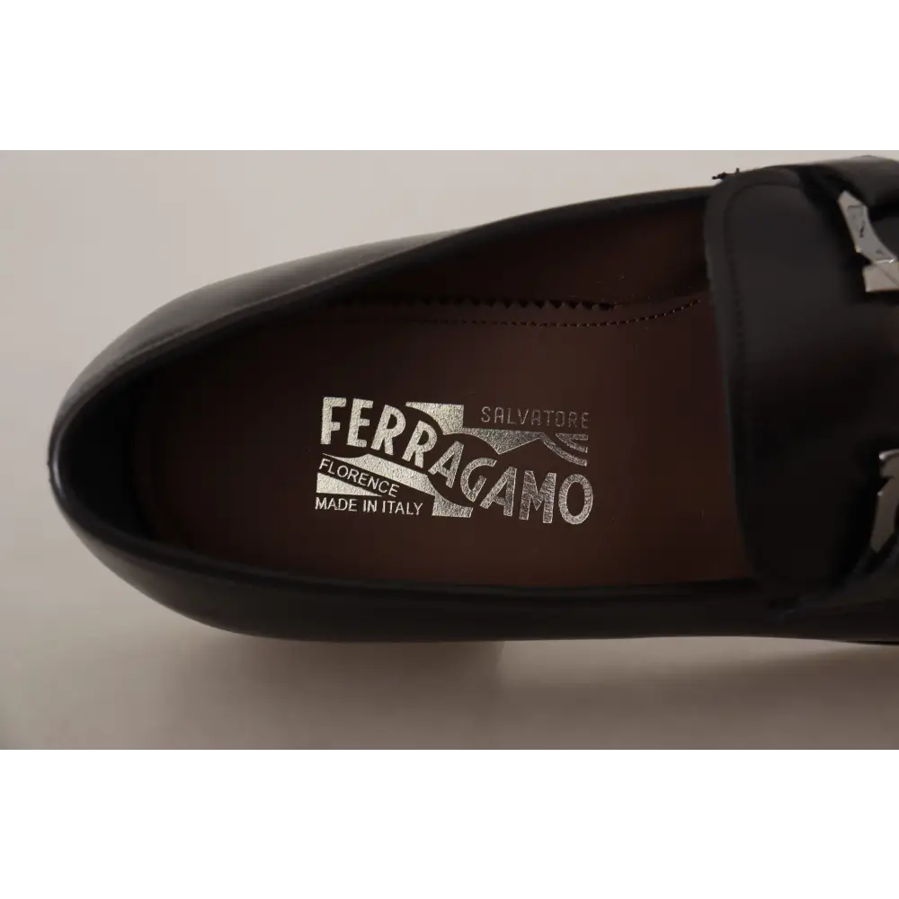 Salvatore Ferragamo Suave Schwarz Leder Gancio Bit Loafers