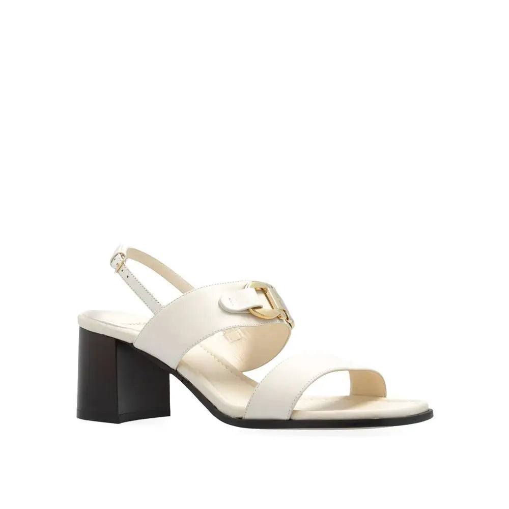 Salvatore Ferragamo Weiße Plateau-Sandalen aus Kalbsleder - EU36/US6