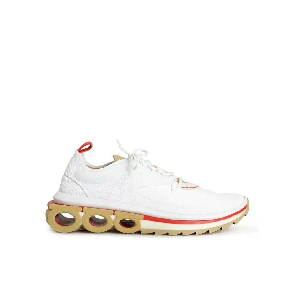 Salvatore Ferragamo Weiße Stoff-Sneaker im Athletic-Stil