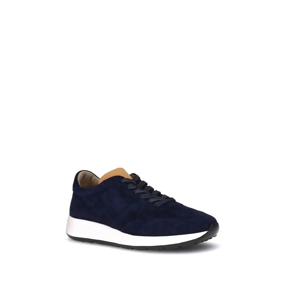 Tod’s Dunkelblaue Kalbshaut Bos Taurus Sneakers mit niedrigem Schaft