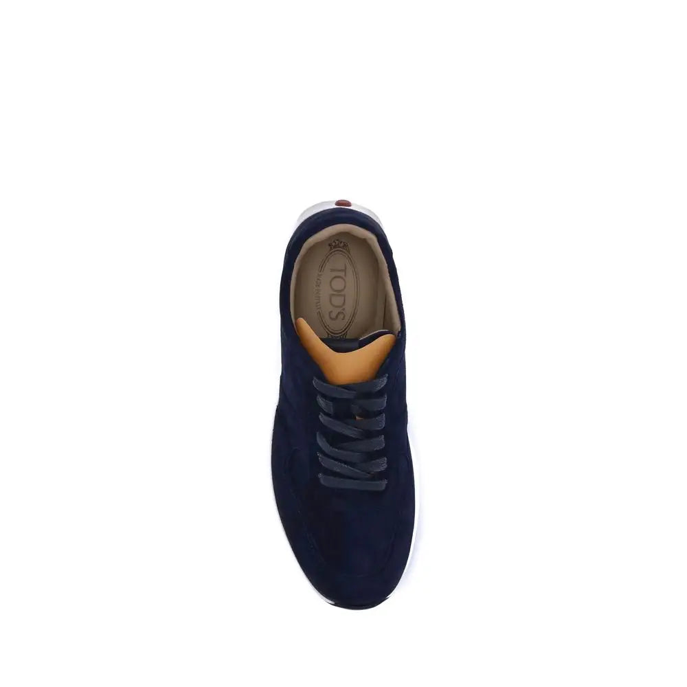 Tod’s Dunkelblaue Kalbshaut Bos Taurus Sneakers mit niedrigem Schaft
