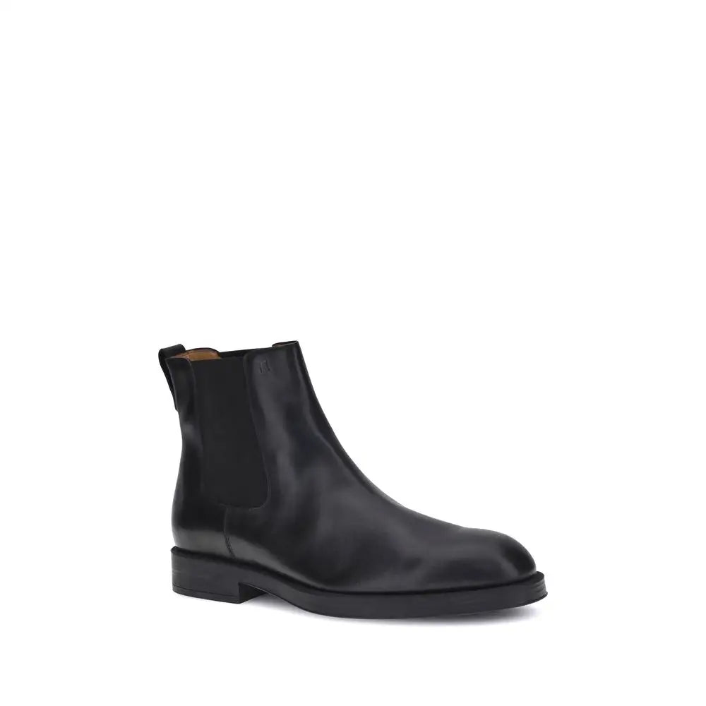 Tod’s Schwarze Kalbshaut-Stiefeletten im Chelsea-Stil aus Bos Taurus-Leder