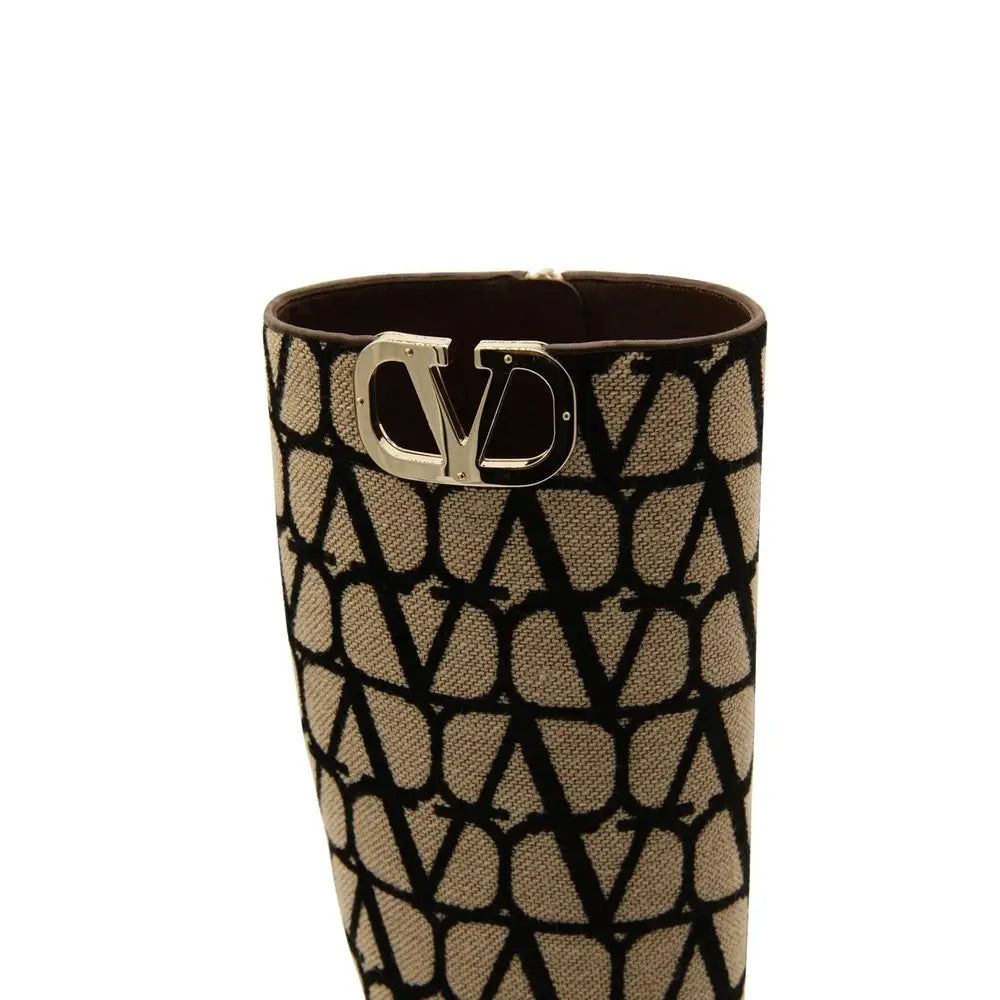 Valentino Garavani Beige Canvas Boots - EU37.5/US7.5