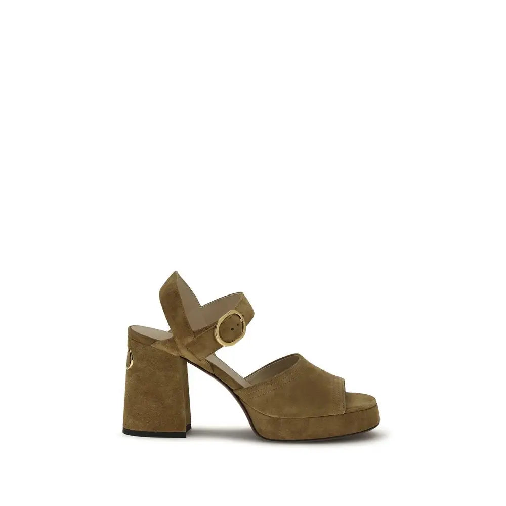 Valentino Garavani Beige Kalbsleder Bos Taurus Plateau-Sandalen