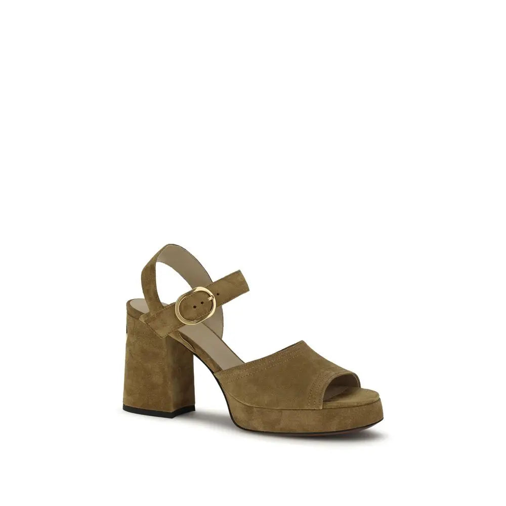 Valentino Garavani Beige Kalbsleder Bos Taurus Plateau-Sandalen