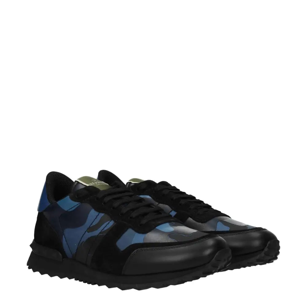 Valentino Garavani Blaue Leder-Sneakers mit niedrigem Schaft - EU40/US7