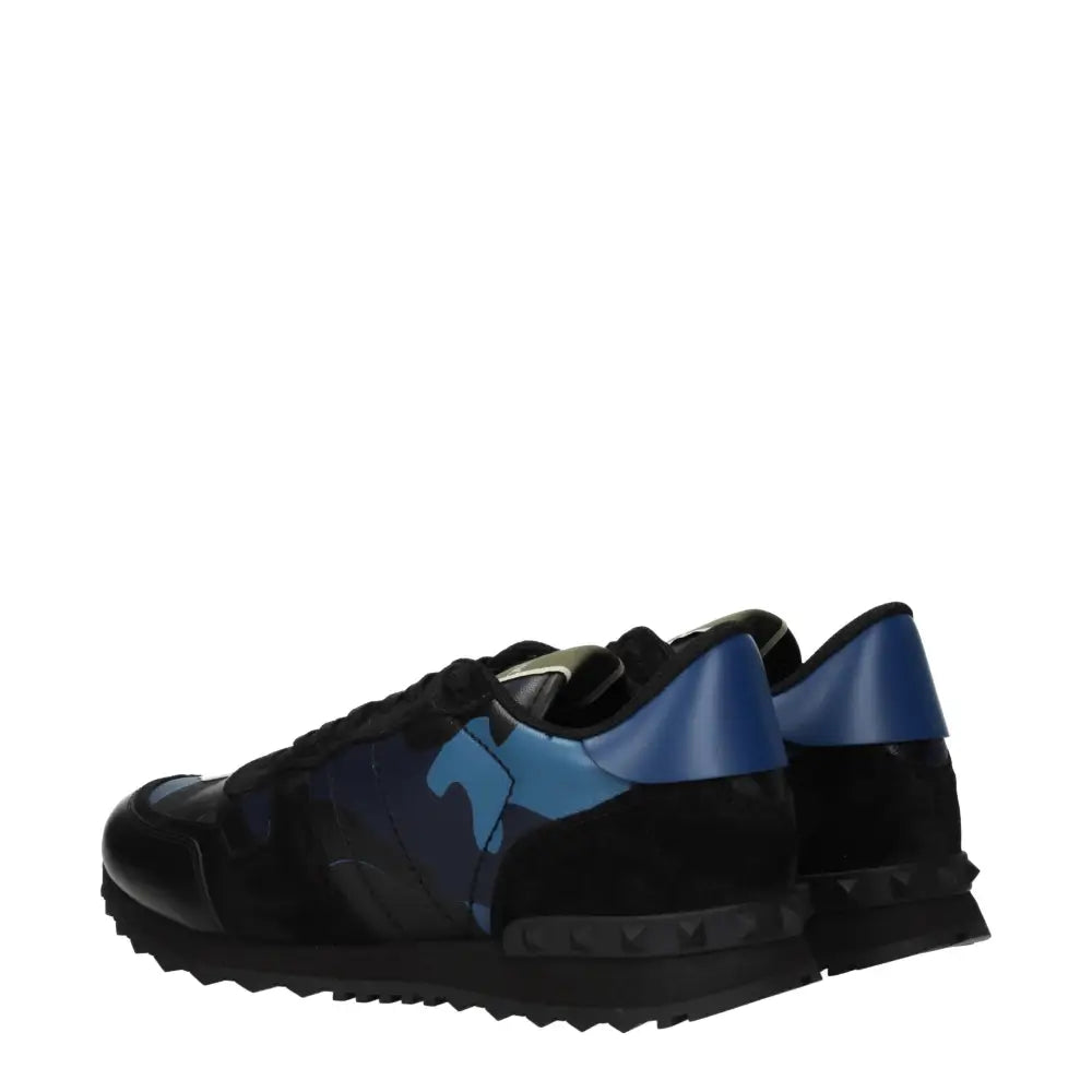 Valentino Garavani Blaue Leder-Sneakers mit niedrigem Schaft - EU40/US7
